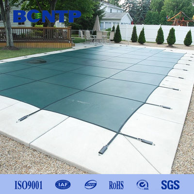 Couverture de sécurité de la piscine 18x36ft Rectangle en terre couverture de sécurité de la piscine Green Mesh pour la piscine